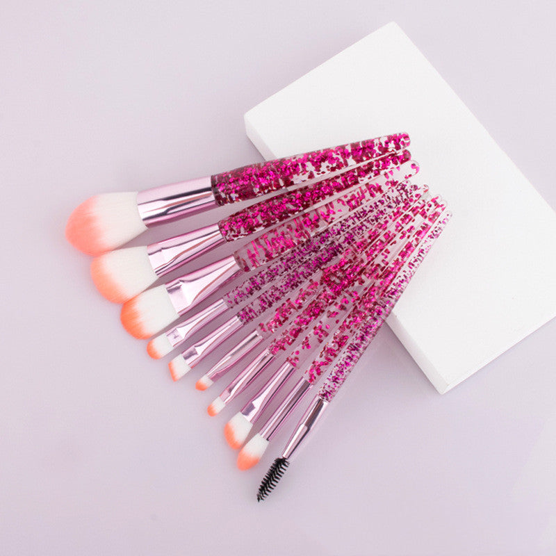 10 Makeup Brushes Powder-Filled Handle Makeup Brush Set 10 Makeup Brushes Powder-Filled Handle Makeup Brush Set